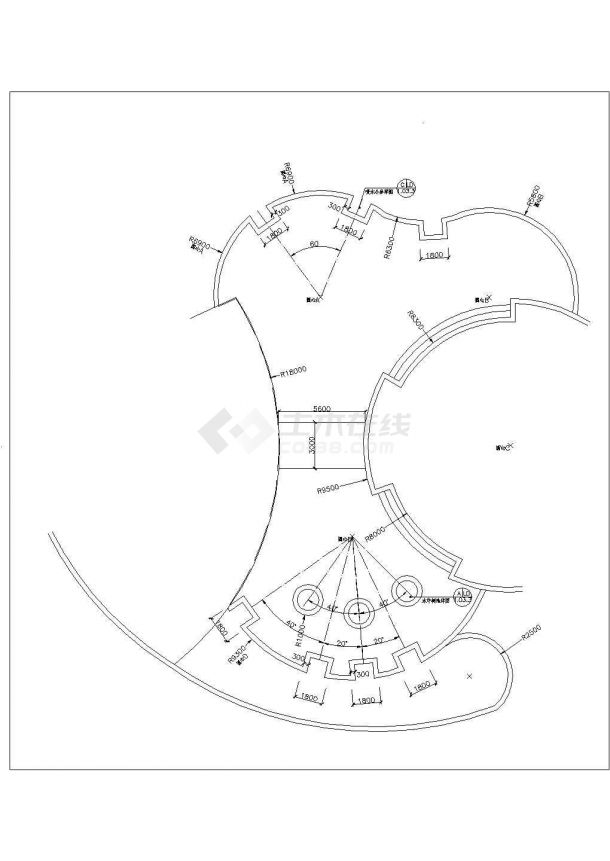 [都江堰]高档住宅小区中庭庭院园建工程施工图-图一