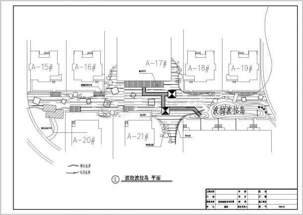 青岛市某大型别墅区园林景观设计施工CAD布置图-图二