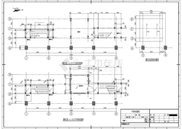 某项目吊车钢梯平台及操作室结构施工图-图二