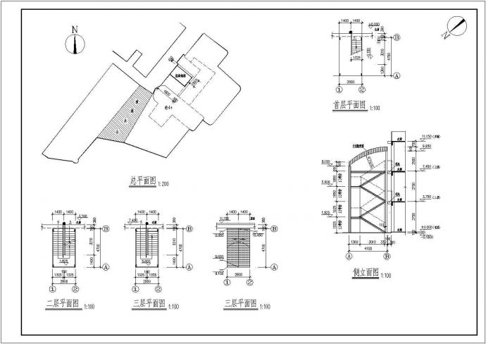 某项目新增加钢结构楼梯结构施工图_图1