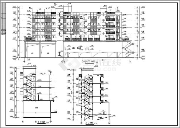 某地五层框架结构办公楼建筑设计方案图-图二