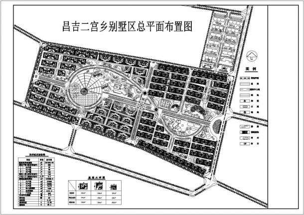 昌吉二宫村别墅总平面规划设计方案图-图一