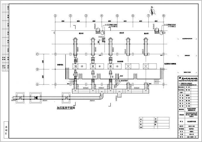 某滨海新区给水加压泵站工艺设计图纸_图1