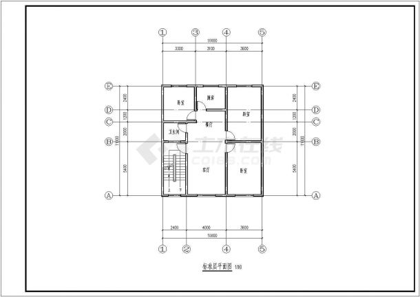 某地3层框架结构办公楼全套建筑及结构施工图-图二