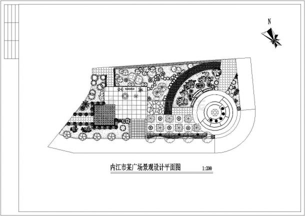 内江市某广场景观设计施工图-图二