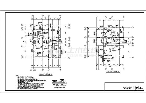 某四层剪力墙结构住宅楼结构设计施工图（建筑面积648平方米）-图二
