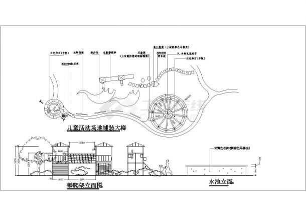 某公园儿童活动中心设计cad图-图一