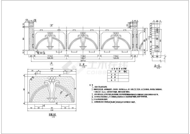 桥梁工程石栏杆设计图（10种）-图二