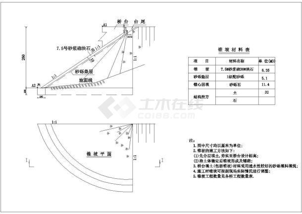 某乡村公路小桥设计cad图-图一