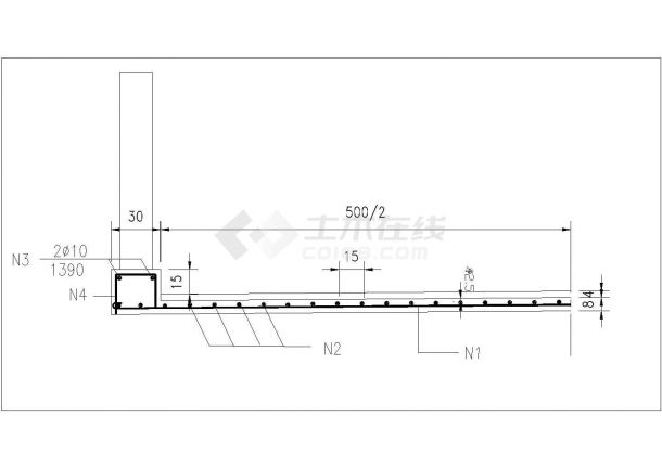 1-8m钢筋混凝土板拱桥设计图（9张）-图二