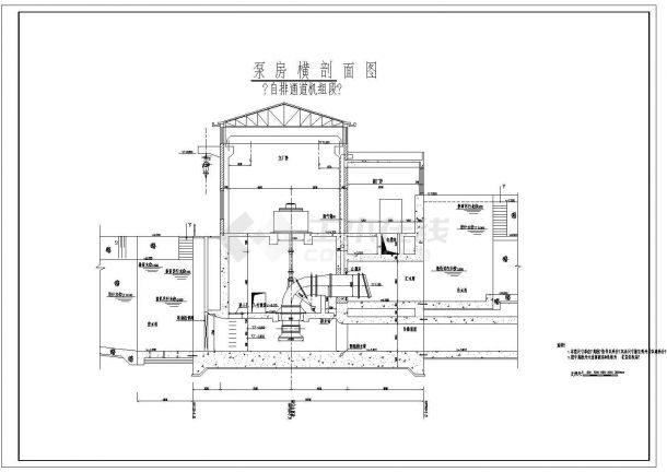 多功能泵站全套图（机排兼自排、双向引水灌溉）结构设计图-图二