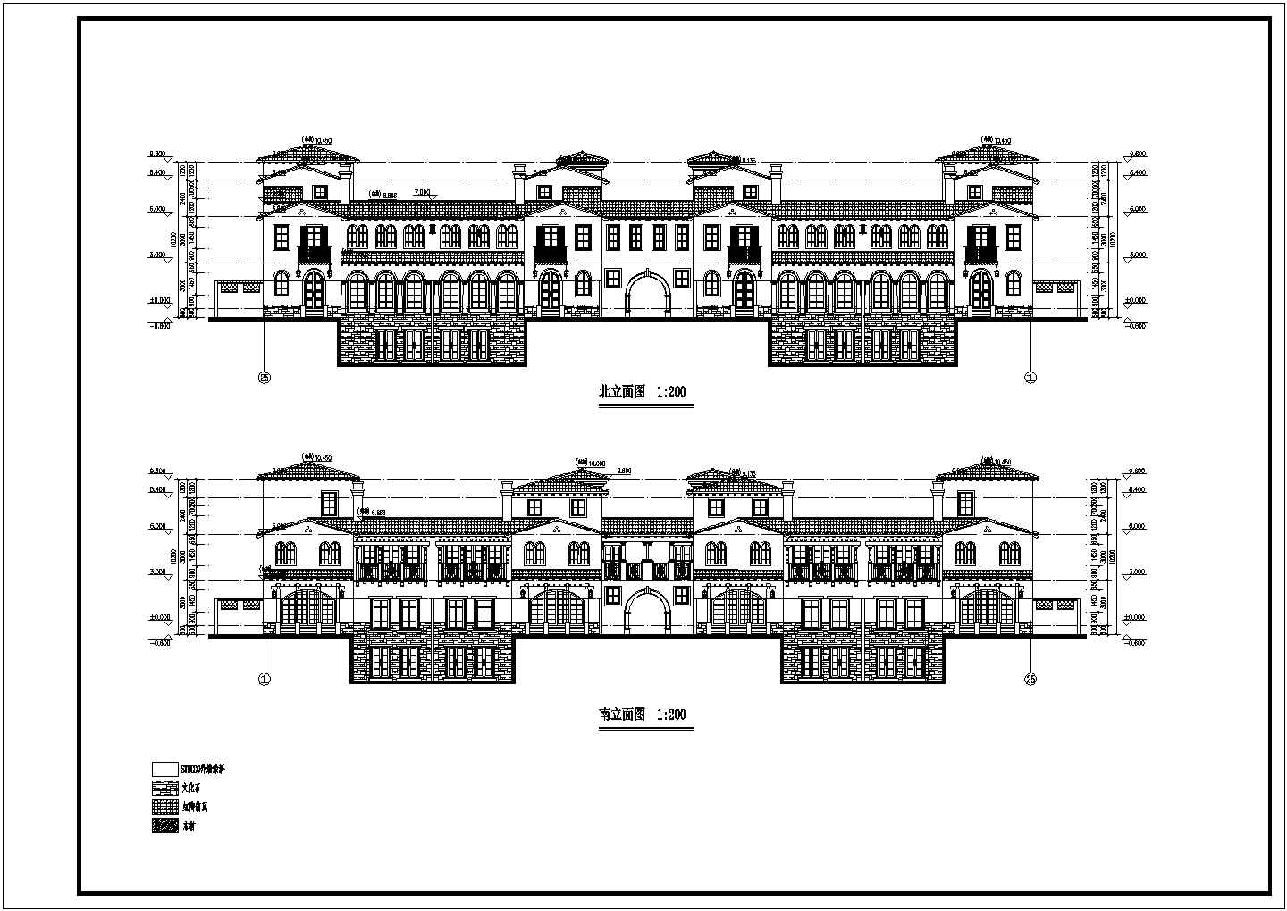 某地三层剪力墙结构别墅建筑设计方案图纸