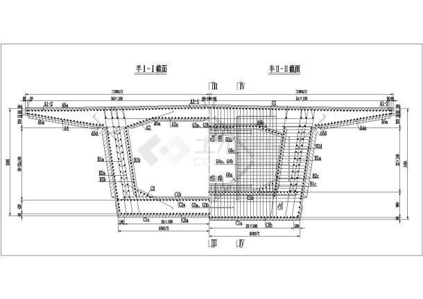 某铁路三跨连续特大桥设计cad图-图二