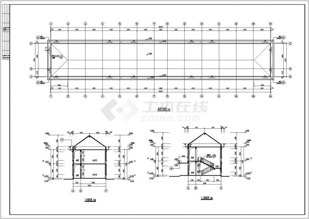 某公司两层框架结构办公楼建筑设计方案图-图二