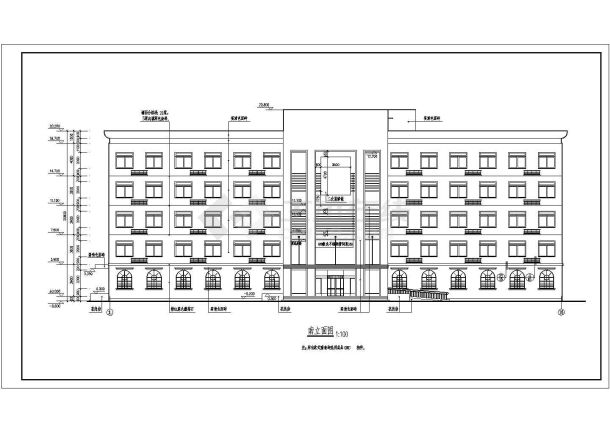 某企业6层混凝土框架结构办公楼建筑施工图纸-图一