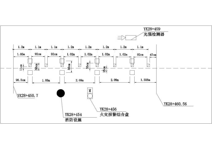 高速公路三车道隧道预留预埋设计cad图_图1