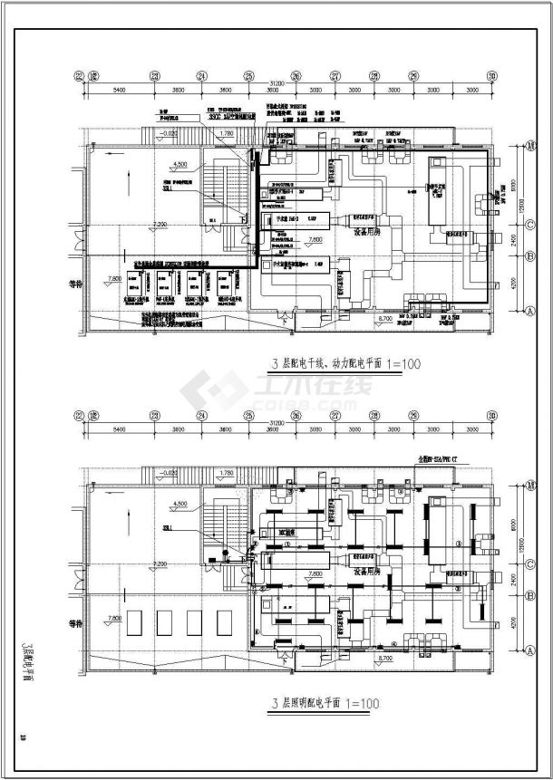 某市人民医院二层病房楼手术室改建工程电气图纸（砖混结构）-图二