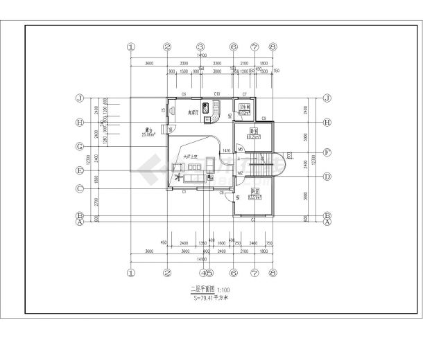 311平三层独栋别墅建筑施工图，带效果图-图二