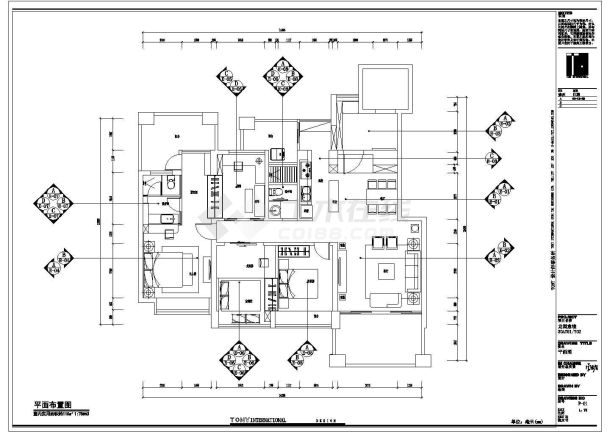 深圳某地四室二厅建筑室内装饰设计施工图-图一