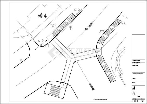 【贵州】Y字型人行天桥结构设计施工图纸-图二