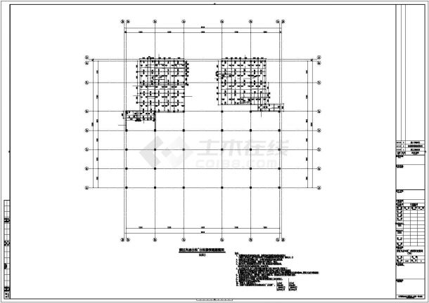 三层混凝土柱与空间钢管桁架式排架结构大空间现代展览馆结构施工图（含建施）-图二