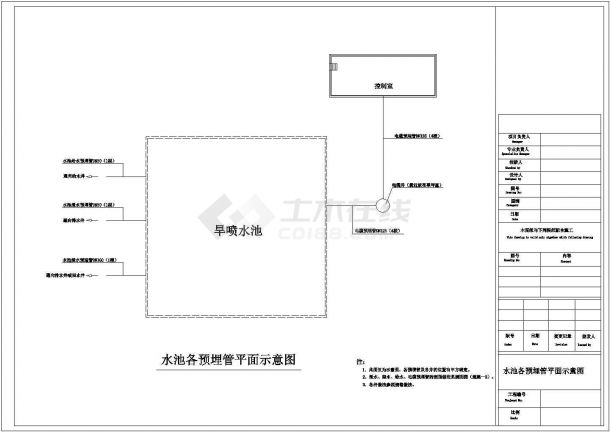 【江苏】某旱喷泉水池全套设计施工图-图二