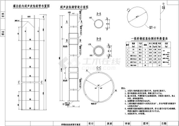 杭长高速某大桥施工设计cad图-图二