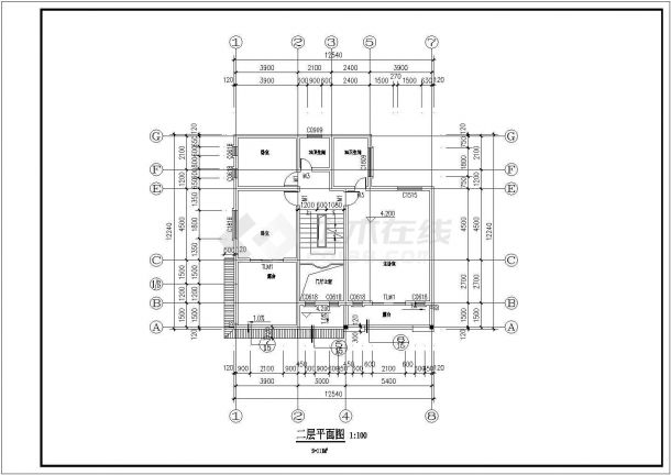 【无锡】三层别墅建筑施工图（带效果图）-图二