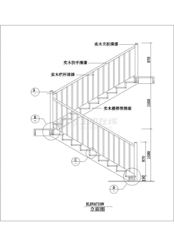 楼梯及扶手、宾馆总台图、钢结构包边包角、钢结构厂房施工图-图一