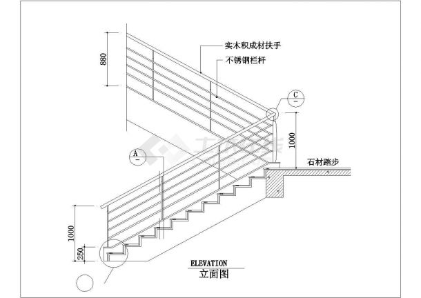 楼梯及扶手、宾馆总台图、钢结构包边包角、钢结构厂房施工图-图二