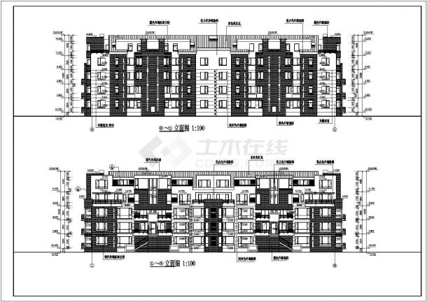 某地5层框架结构住宅建筑设计方案图-图一