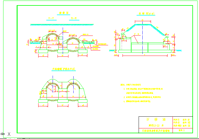 各类型石拱涵设计cad图