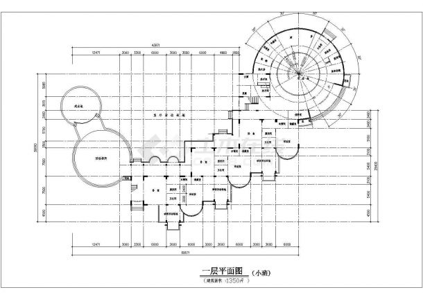 某高档幼儿园设计方案CAD布置图-图二