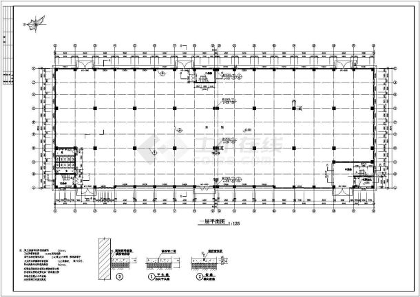 电子厂六层框架结构厂房建筑施工图-图二