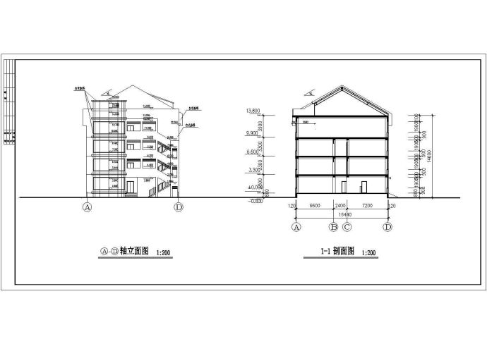 某五层小学CAD平面布置参考图_图1