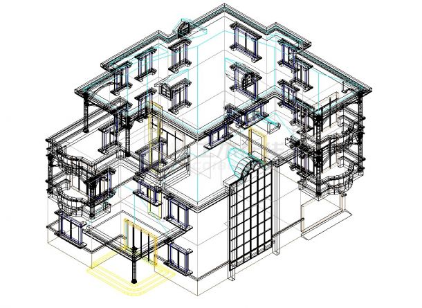 多套别墅建筑方案设计施工CAD图纸-图二
