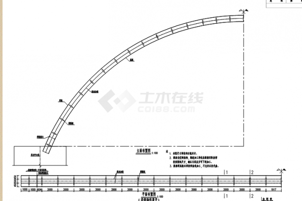 市政道路跨河大桥装饰工程施工图-图一