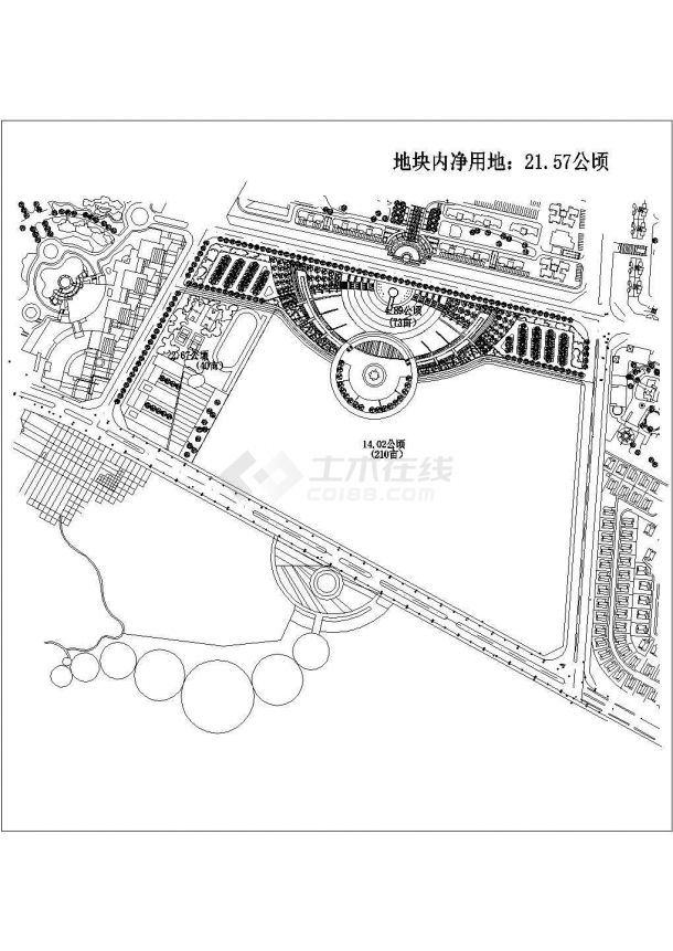东城市民休闲广场建筑规划设计方案总图-图一