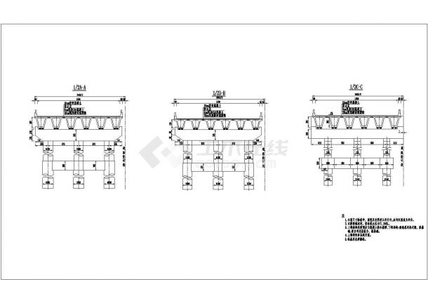 上下行两幅预应力小箱梁桥施工图设计210张CAD（知名大院不同交角）-图二