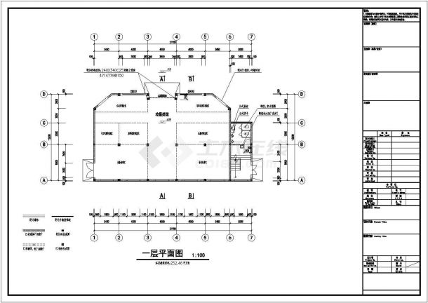 二层框架结构垃圾分拣中心建筑设计图纸（建筑面积505平方米）-图一