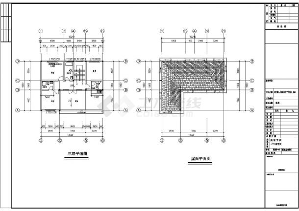 某三层别墅结构设计CAD图纸  总建筑面积327平方米-图二