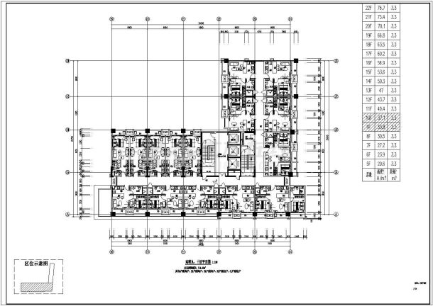 某22层框剪结构住宅建筑施工CAD图-图一