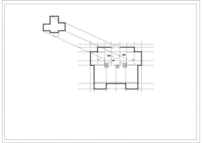 一梯两户小高层户型CAD设计图纸_图1