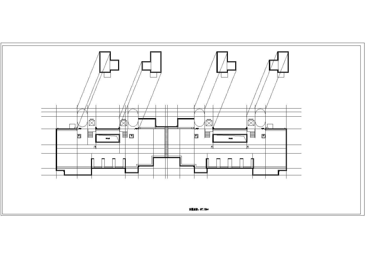 二梯二户高层户型CAD设计图