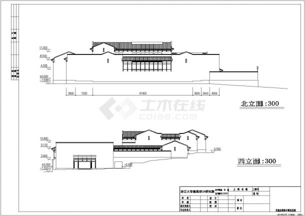 杭州三层历史博物馆建筑方案设计图-图一