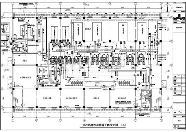 台州恩泽医院地源热泵室外地埋管换热器设计图纸-图一