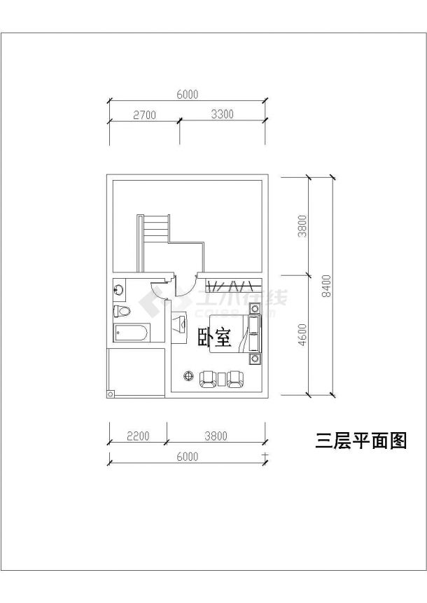 [方案]三层独栋小别墅有车库户型图(171)-图二