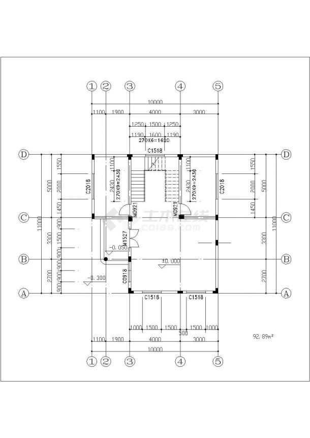 Q型别墅别墅设计方案CAD图-图二