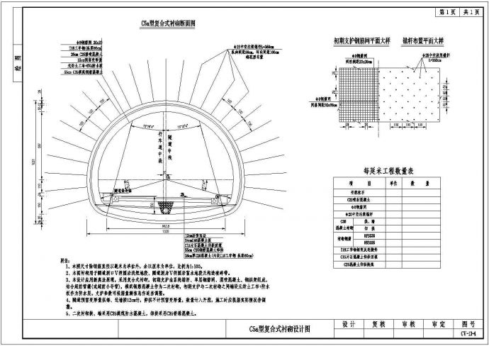 复合式衬砌隧道初步设计通用图（含排水监测装饰）_图1