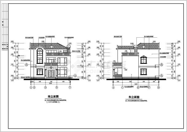 某地2层砖混结构私人别墅建筑设计施工图-图二